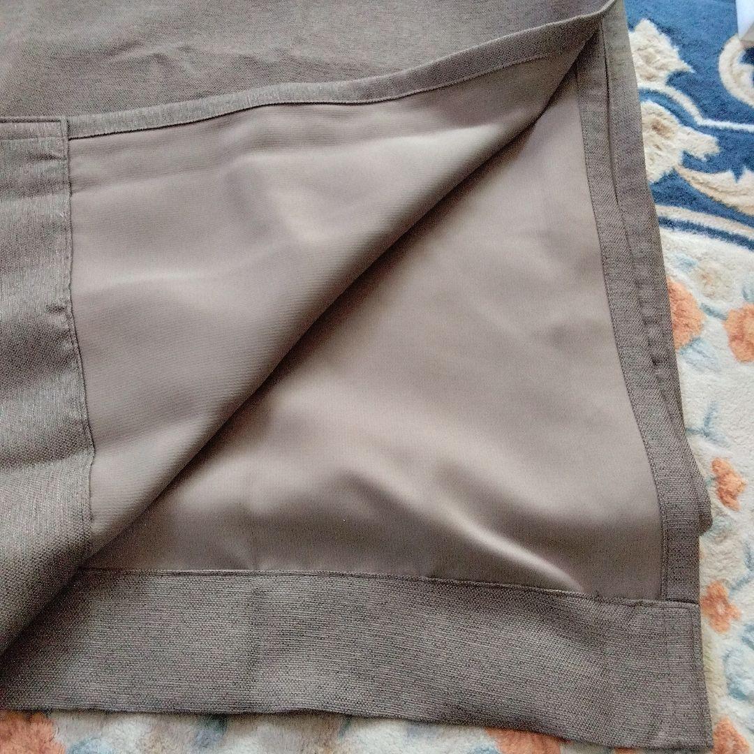 TOPVALU カーテン ブラウン 、花粉,遮熱ホワイトレース 2枚セット