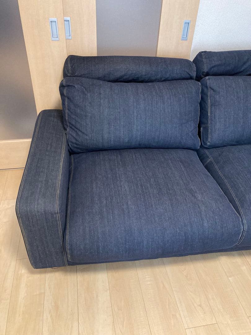 無印良品 2.5シーター ワイドアーム フェザークッション二層式　ポケットコイル