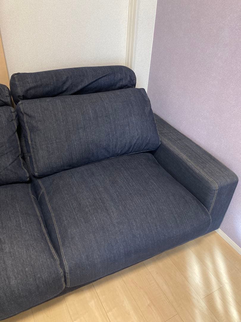 無印良品 2.5シーター ワイドアーム フェザークッション二層式　ポケットコイル