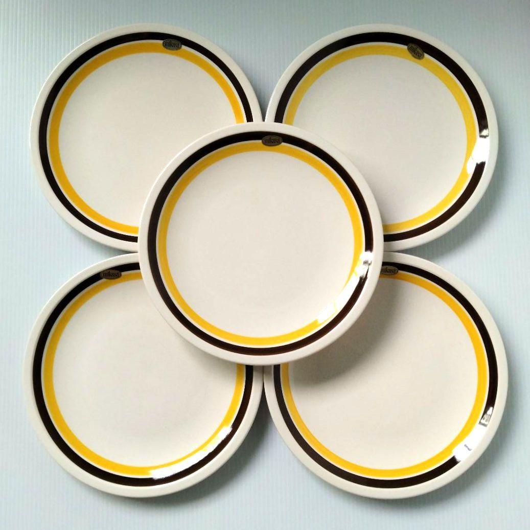 昭和レトロ MIKASA オールド ミカサ 大皿 プレート皿 イエロー 24cm