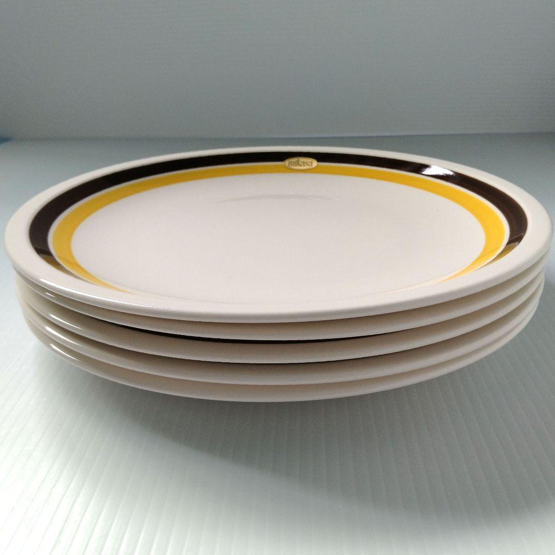 昭和レトロ MIKASA オールド ミカサ 大皿 プレート皿 イエロー 24cm