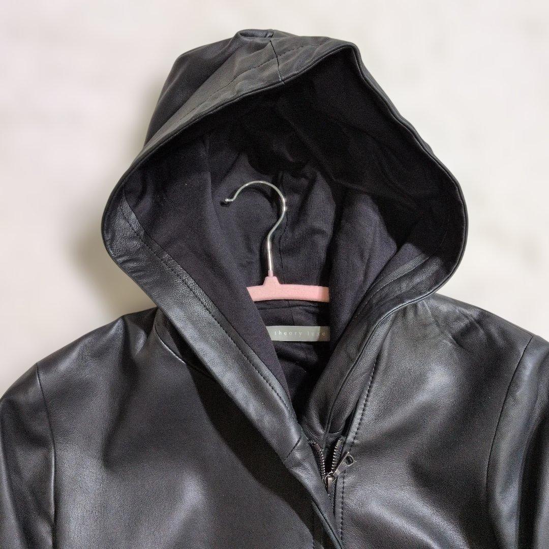極美品　Theory Luxe セオリー ソフトレザージャケット38　黒