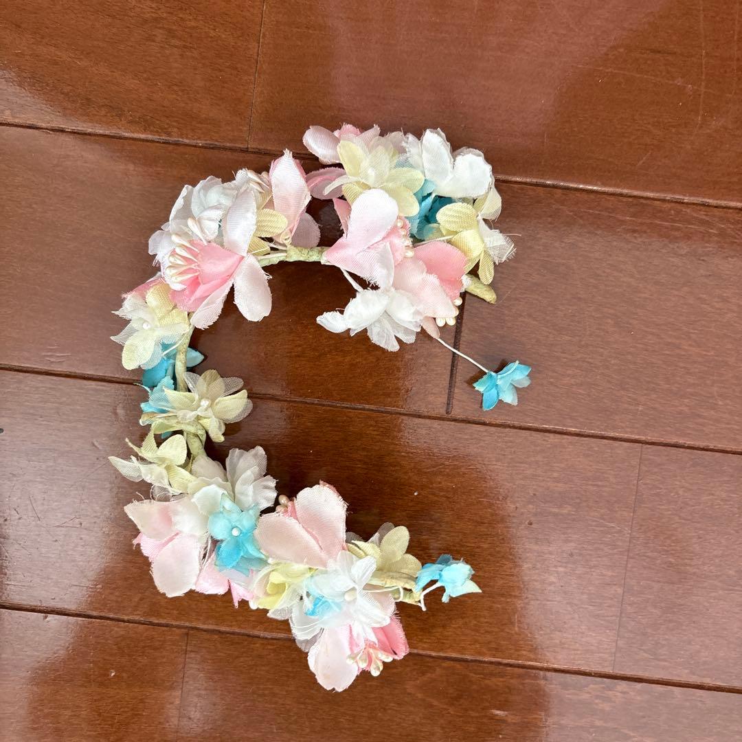 ピンクのバレエドレスと花冠セット