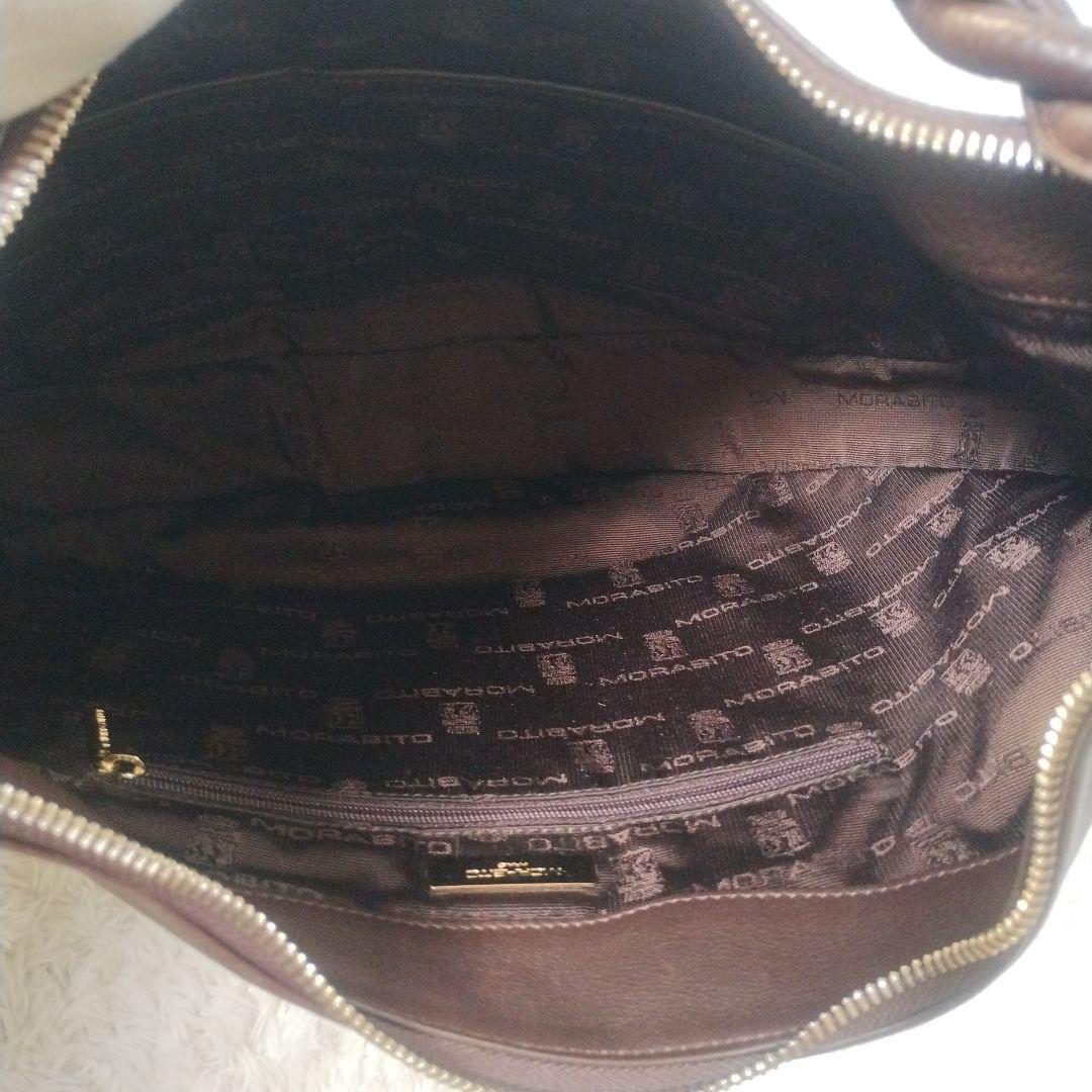 【美品】モラビト　MORABITO　ホーボー　ショルダーバッグ　金具　ブラウン