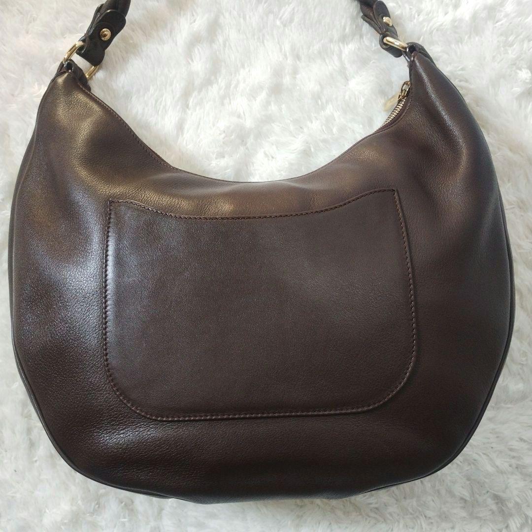 【美品】モラビト　MORABITO　ホーボー　ショルダーバッグ　金具　ブラウン