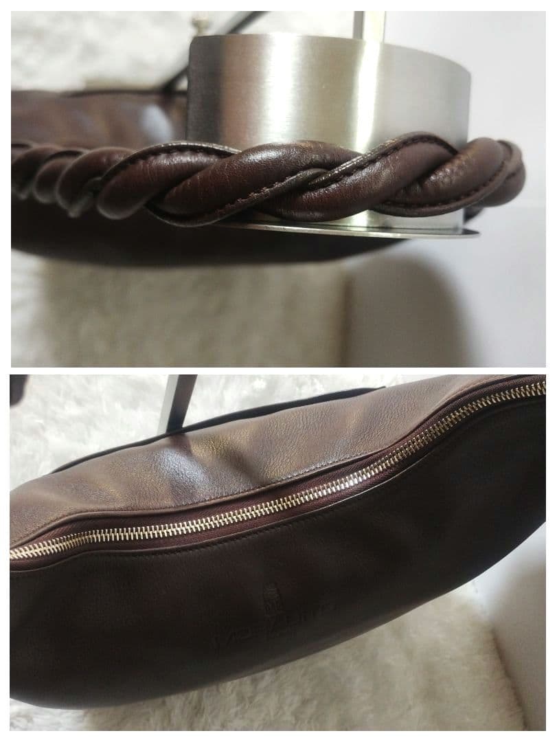 【美品】モラビト　MORABITO　ホーボー　ショルダーバッグ　金具　ブラウン