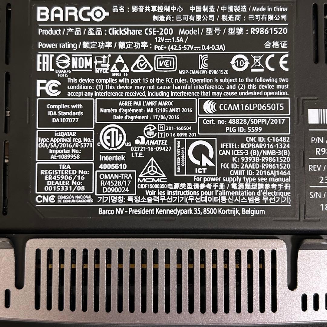 BARCO ワイヤレス 会議用マイク ClickShare CSE-200
