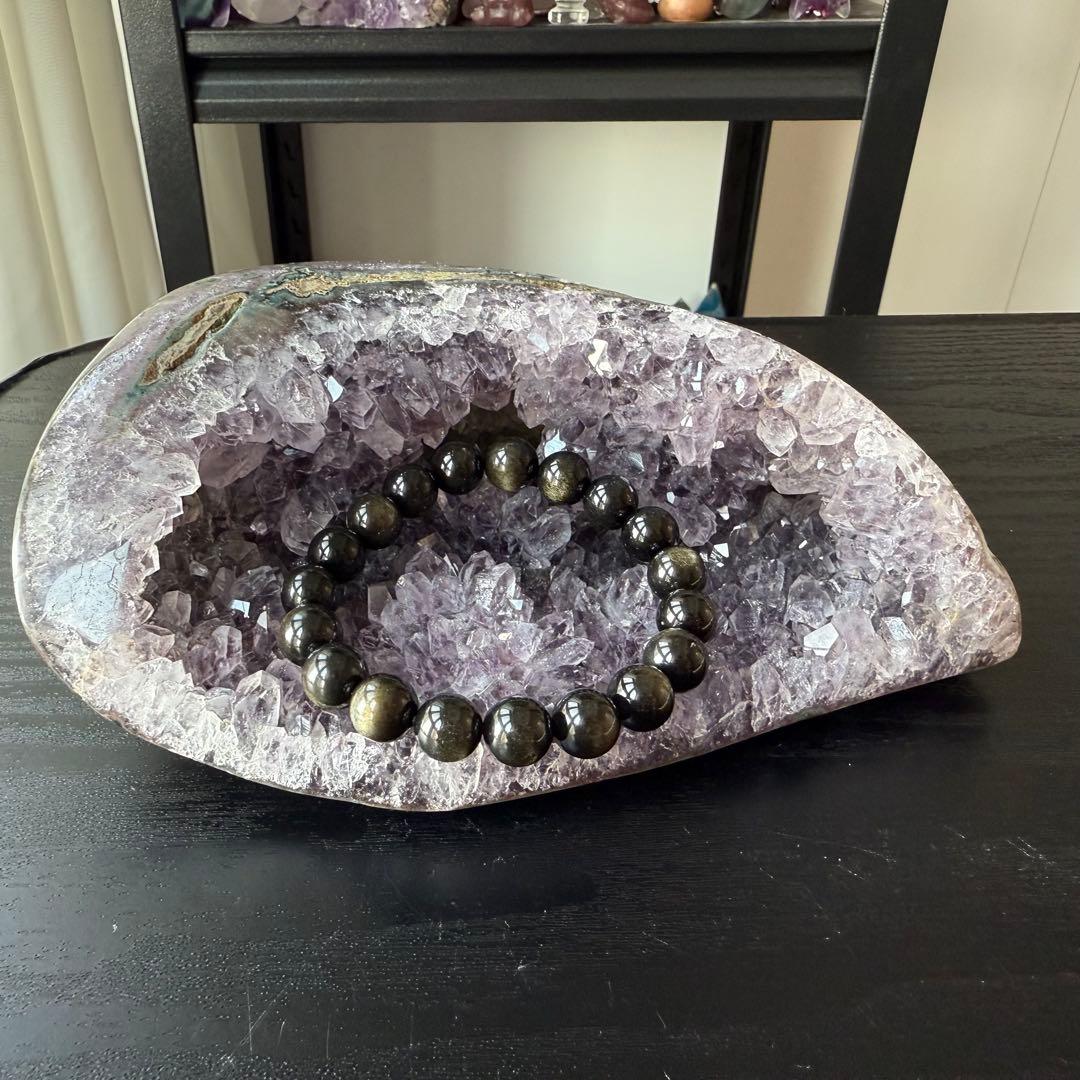 天然石アメジストのドーム　置物　原石NO.112010