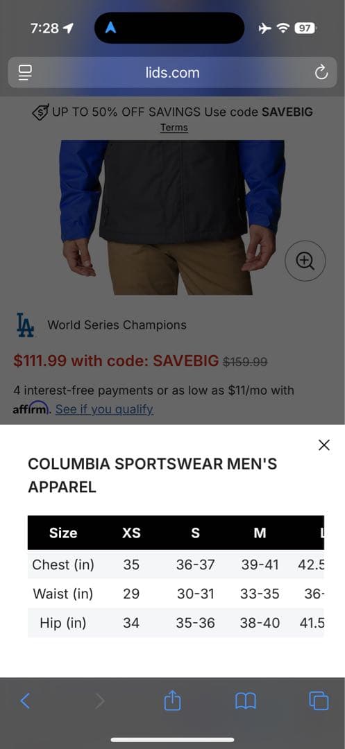 ドジャース　コロンビア　Rain Jacket L 日本未発売