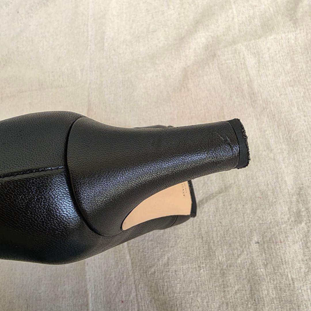 NEBULONI E. ナッパレザーワイドシャフトショートブーツ