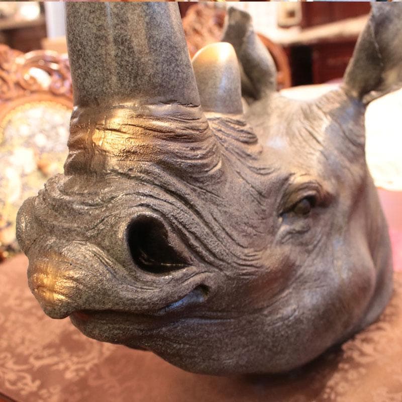 アニマルヘッド サイ ウォールデコレーション 壁掛け 動物 157-006