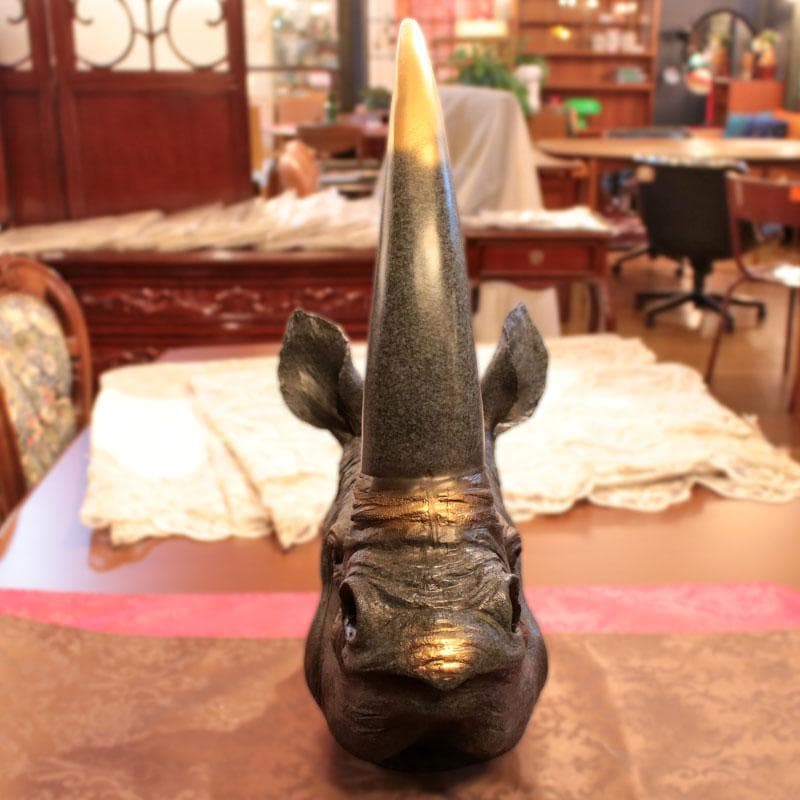 アニマルヘッド サイ ウォールデコレーション 壁掛け 動物 157-006