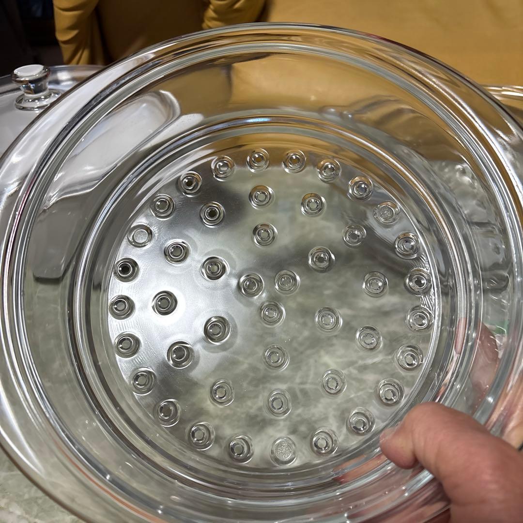 未使用フランス製リュミナルクガラス製蒸し器2段、説明書レシピ付