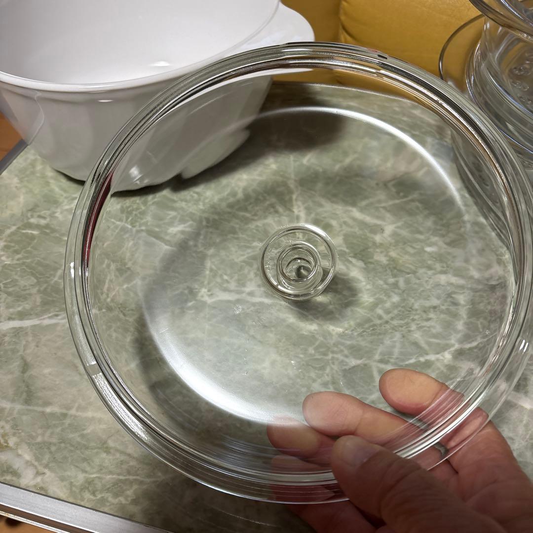 未使用フランス製リュミナルクガラス製蒸し器2段、説明書レシピ付