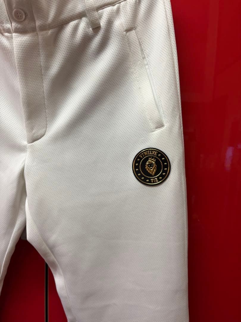 【新品タグ付V12 ゴルフ GAME PANTS ダンボールニット ホワイト L