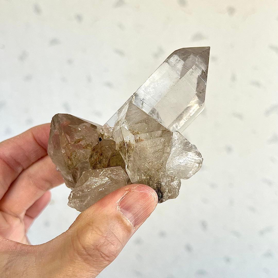 最高級　聖地ヒマラヤ マニハール産　高波動 天然水晶ポイント 高透明