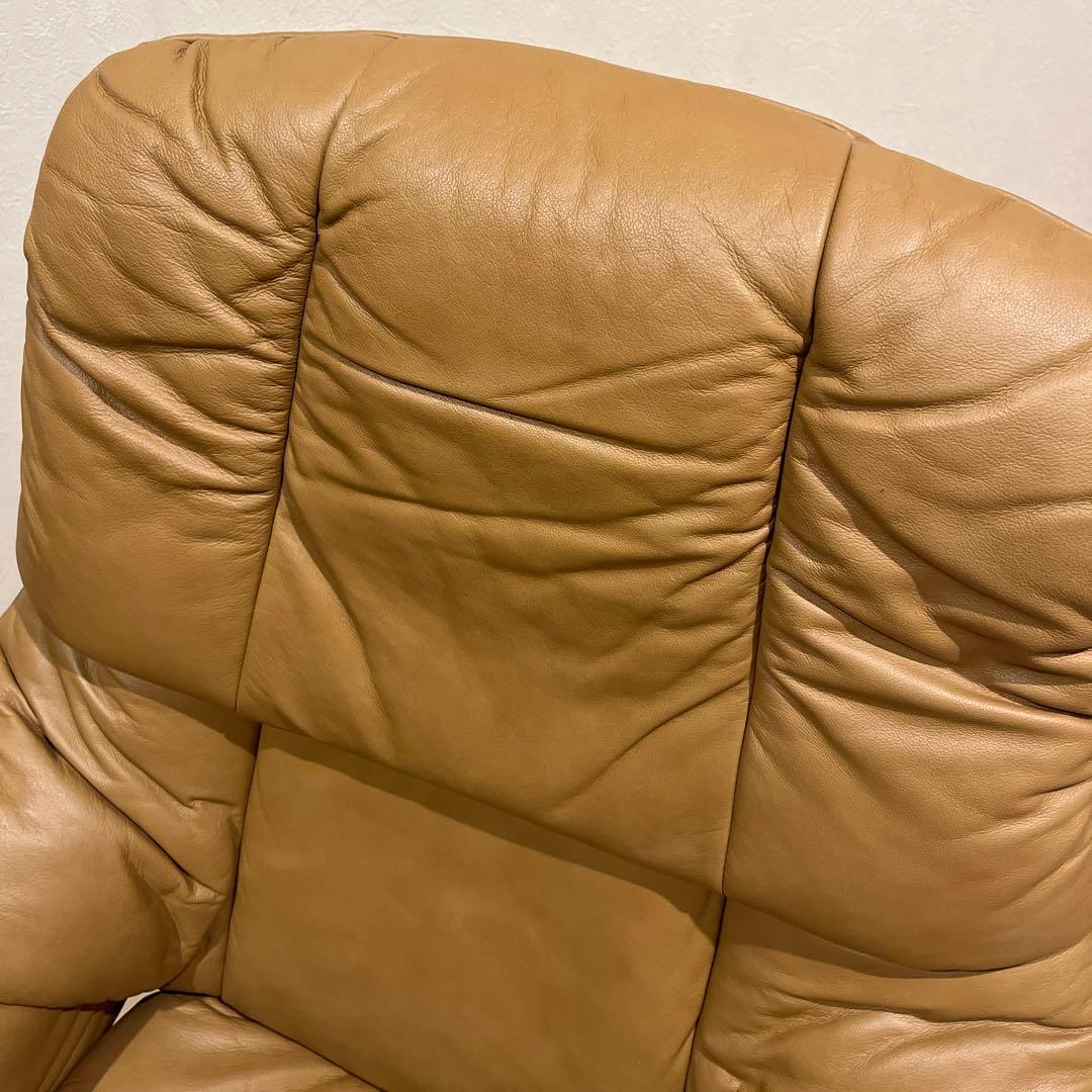 エコーネス　ハイバックチェア　ストレスレスチェア　オットマン　レザー　レノ