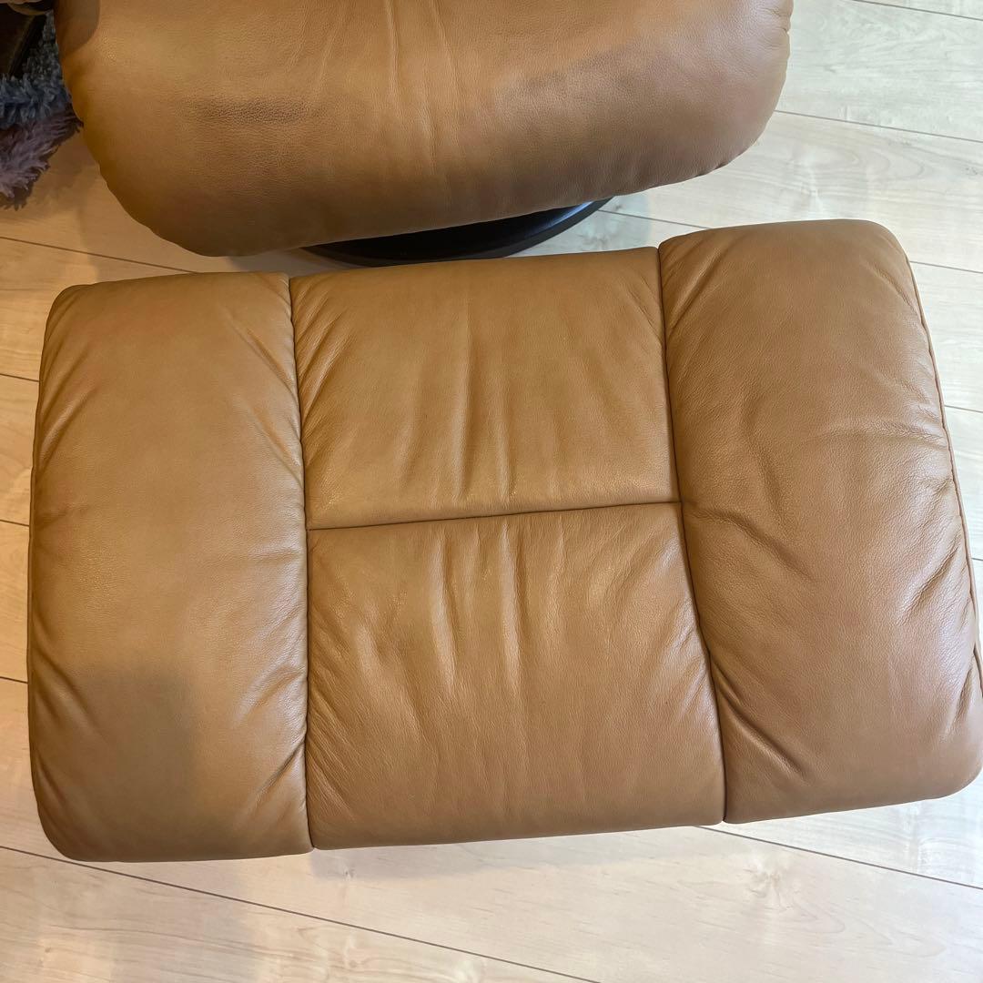 エコーネス　ハイバックチェア　ストレスレスチェア　オットマン　レザー　レノ