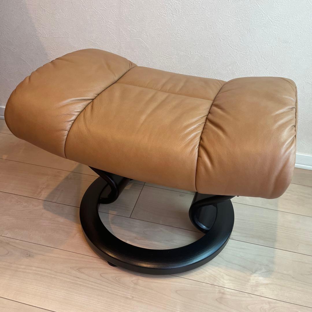 エコーネス　ハイバックチェア　ストレスレスチェア　オットマン　レザー　レノ