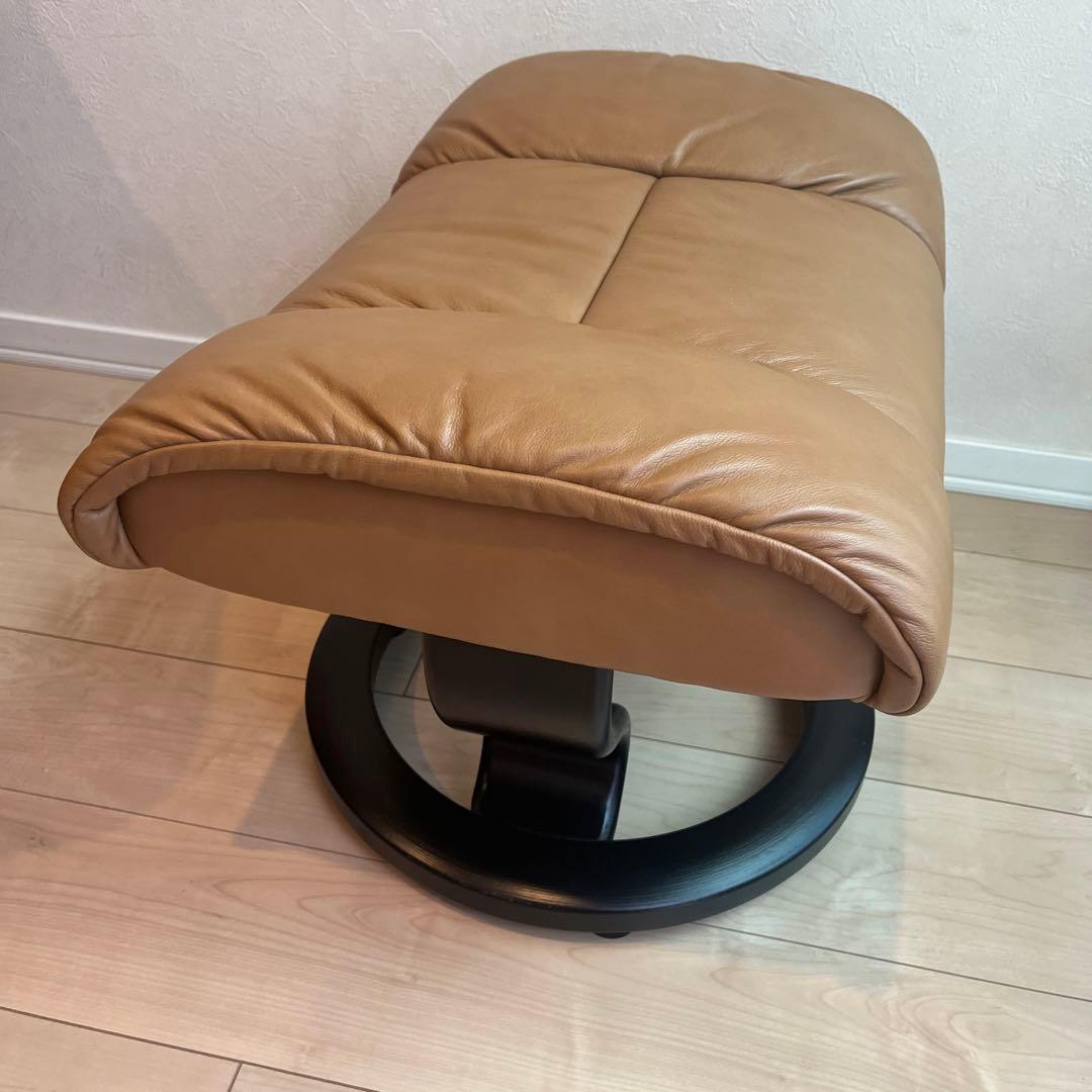 エコーネス　ハイバックチェア　ストレスレスチェア　オットマン　レザー　レノ