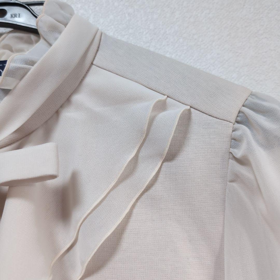 ☆新品 タグ付き M'S GRACY フリルカラー 異素材ブラウス リボン M