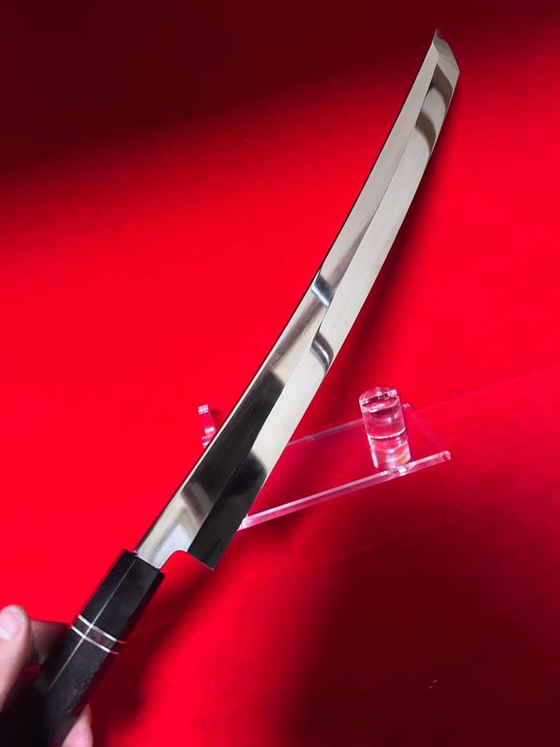 包丁　マグロ包丁　先丸型　尺ニ　鏡面仕上げ　切味抜群　箱付　未使用品