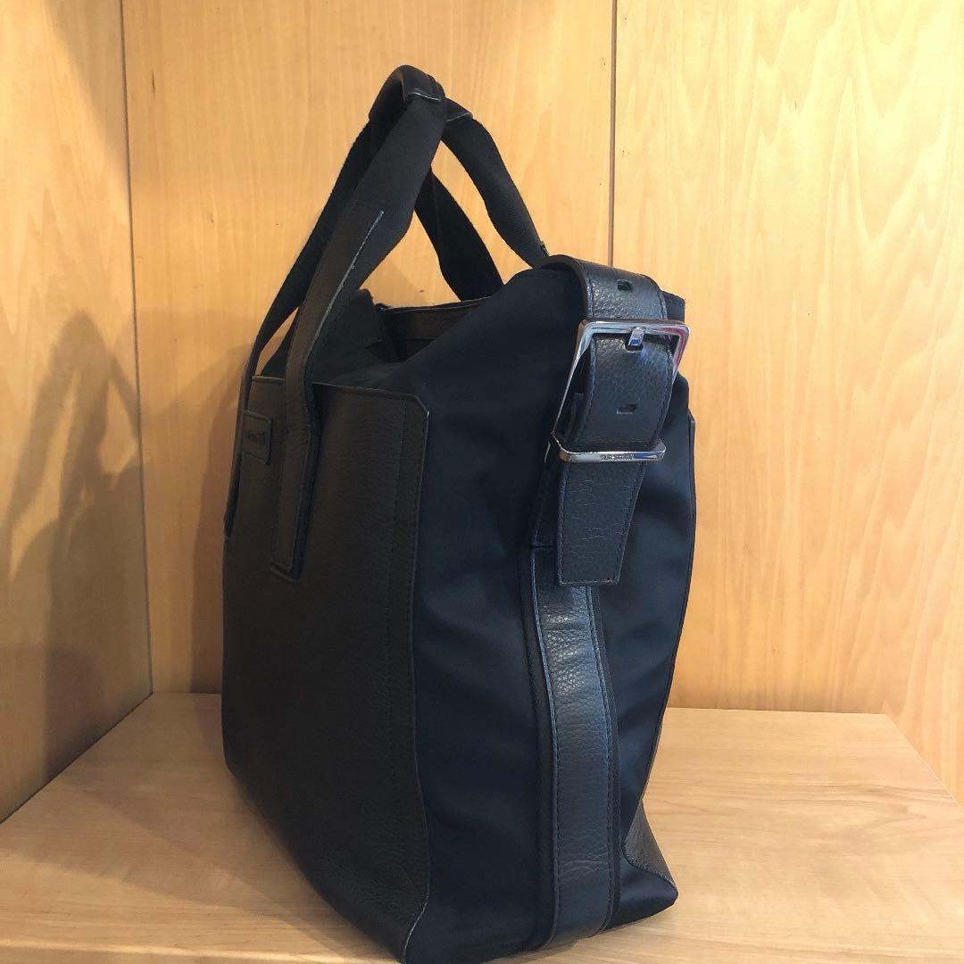 a.testoni ビジネスバッグ　バック　ショルダーバック　黒　レザー