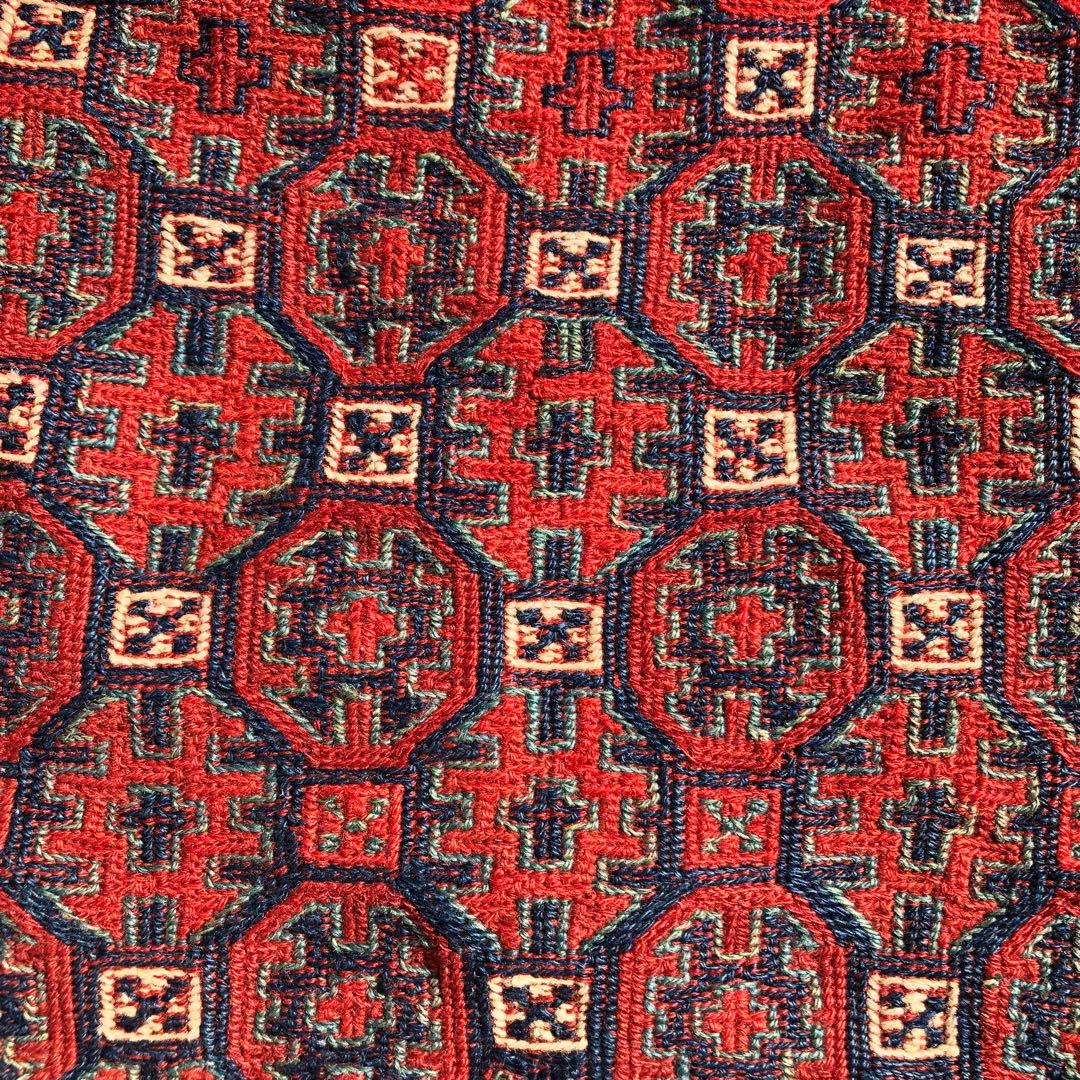 アンティーク クルド系 スマック織 鞍掛袋を開いたランナー 手織りトライバルラグ