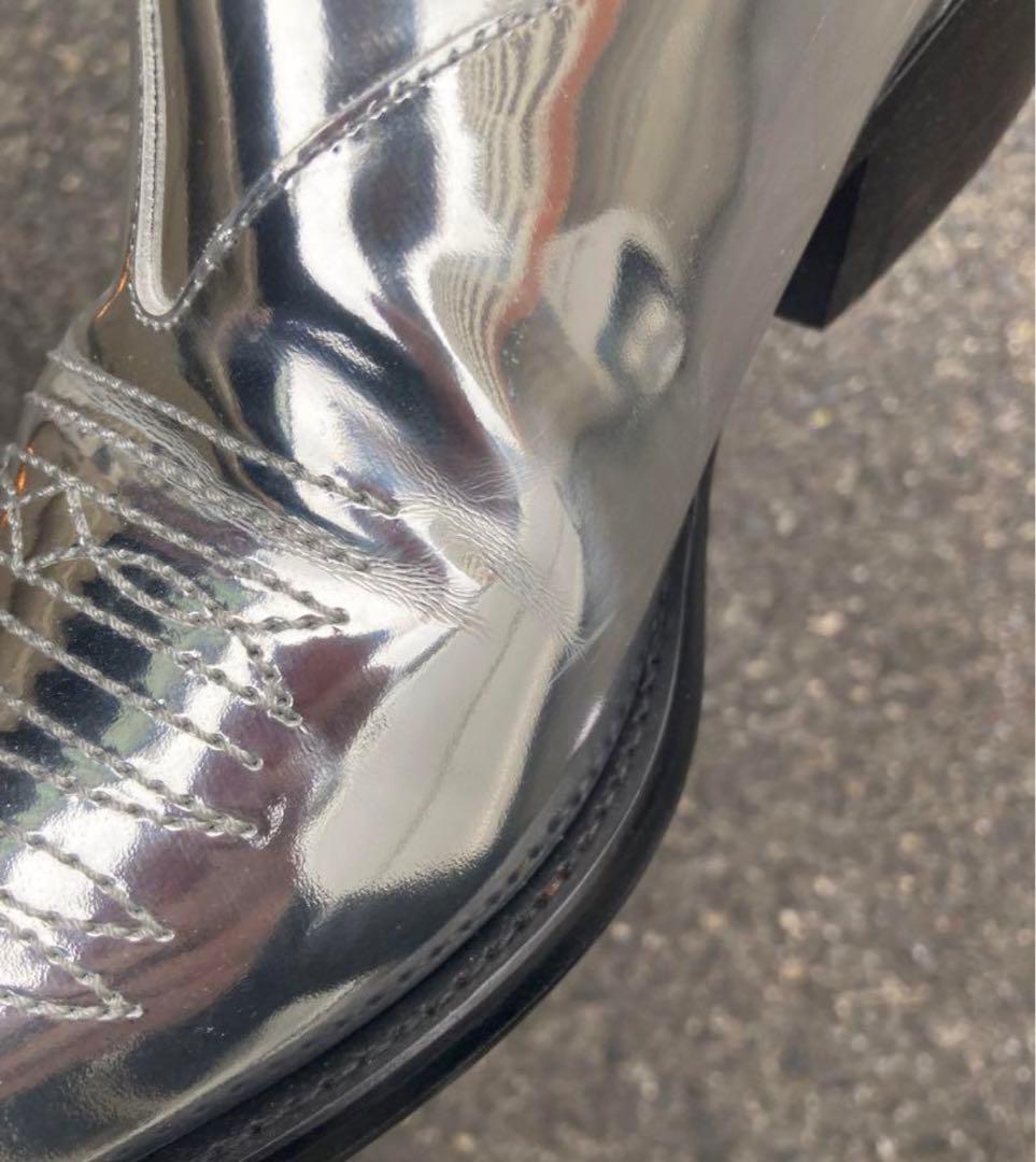 【CELINE】22AWメタリックシルバーウエスタンブーツ【サイズ41】