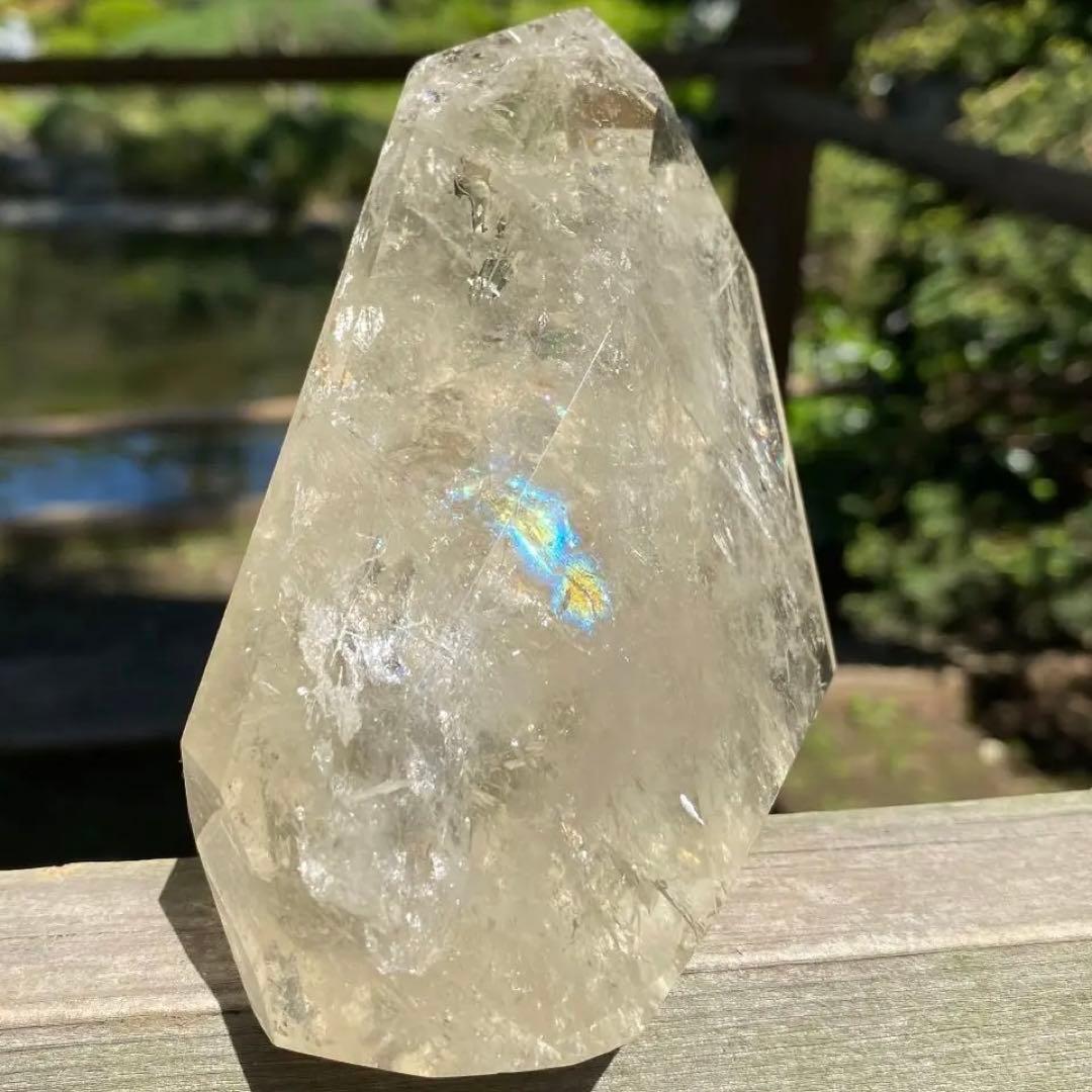 たっぷり虹　天然　非加熱　ナチュラルシトリン　原石カット　フリーフォーム