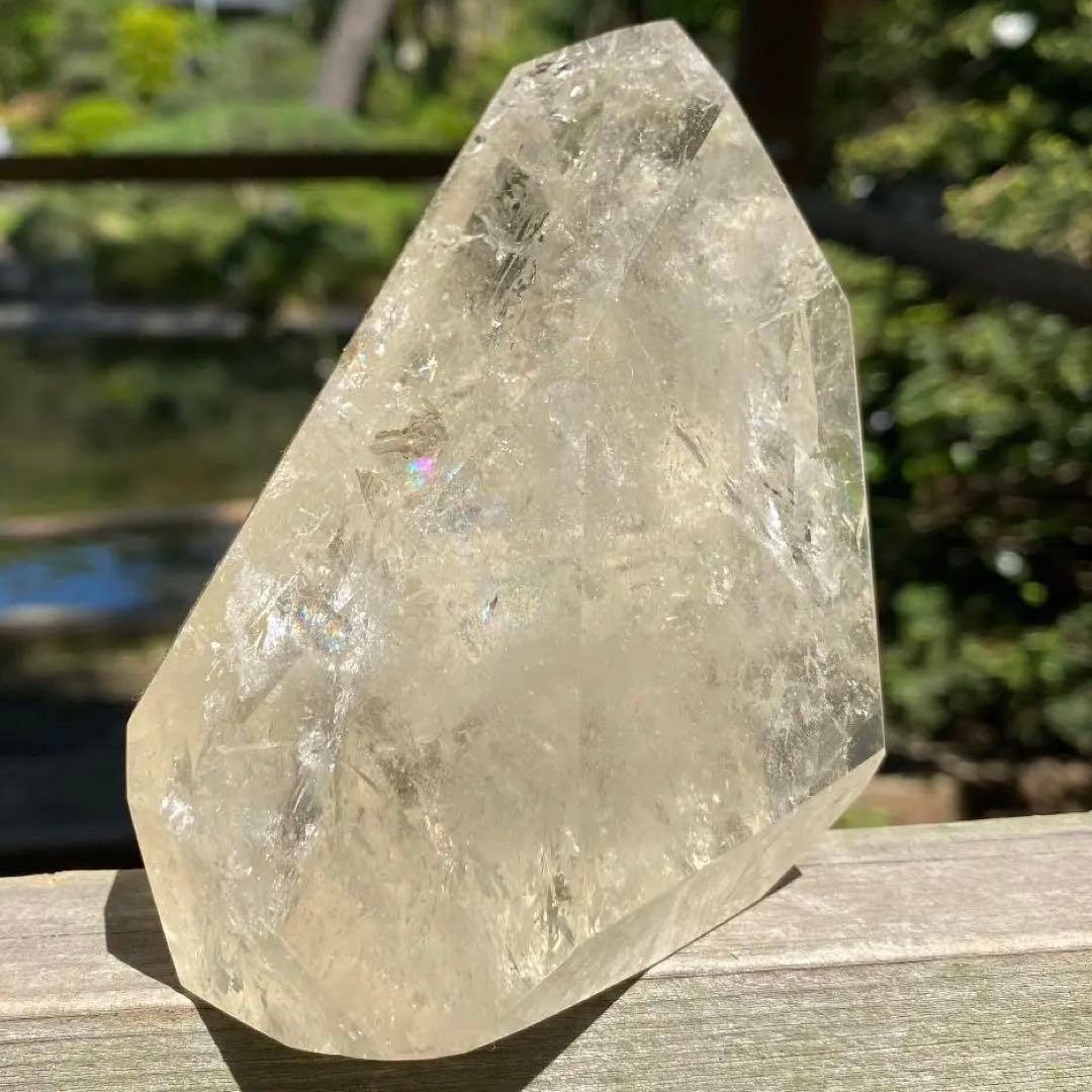 たっぷり虹　天然　非加熱　ナチュラルシトリン　原石カット　フリーフォーム