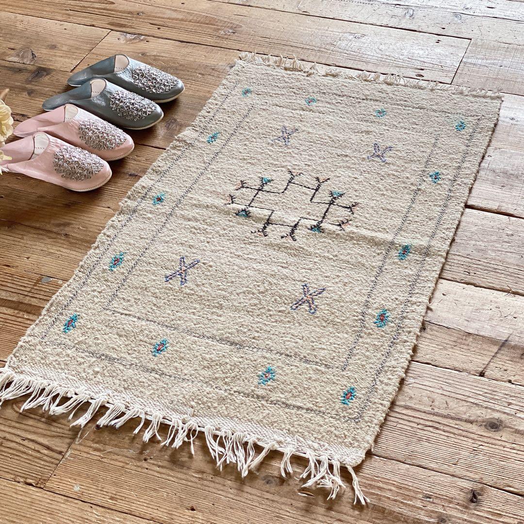 モロッコ ウール キリム ラグ 約55〜57×100cm