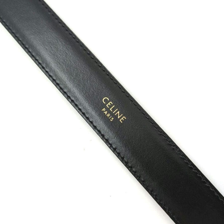 【極美品】CELINE トリオンフ ベルト 80 レザー ブラック 本革