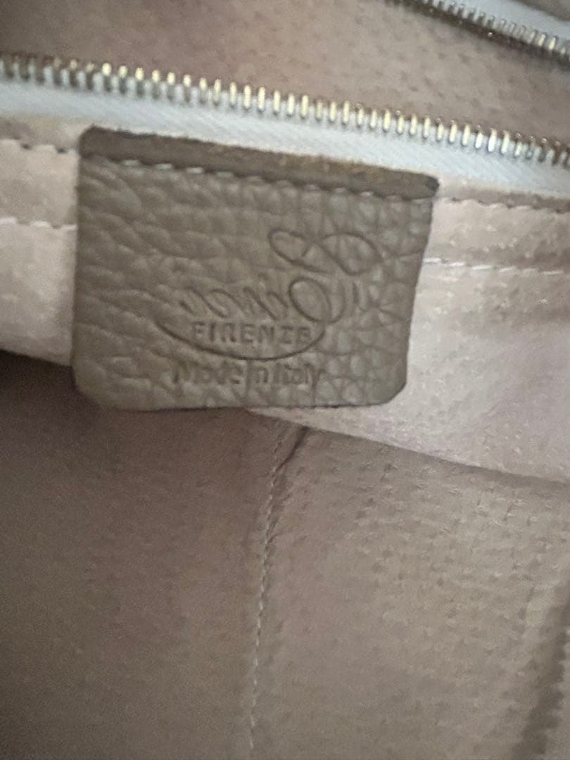 シセイ　メンズレザー トートバッグ　ベージュ