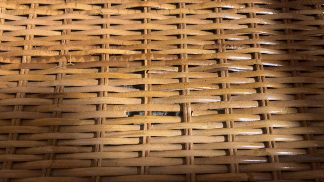 籐製 5段ラック収納ボックス アンティーク 送料元払い(直接引取-¥8,600)