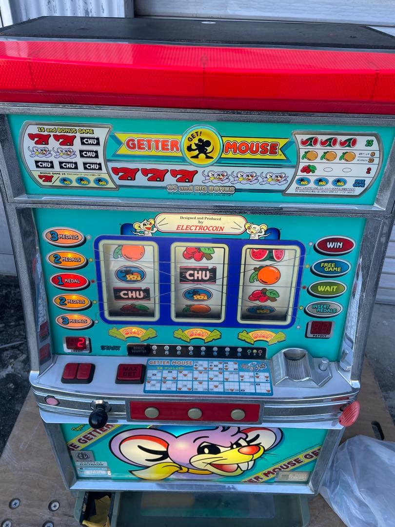 4号機　ゲッターマウス　実機　スロット実機　機　台鍵/設定キー付属