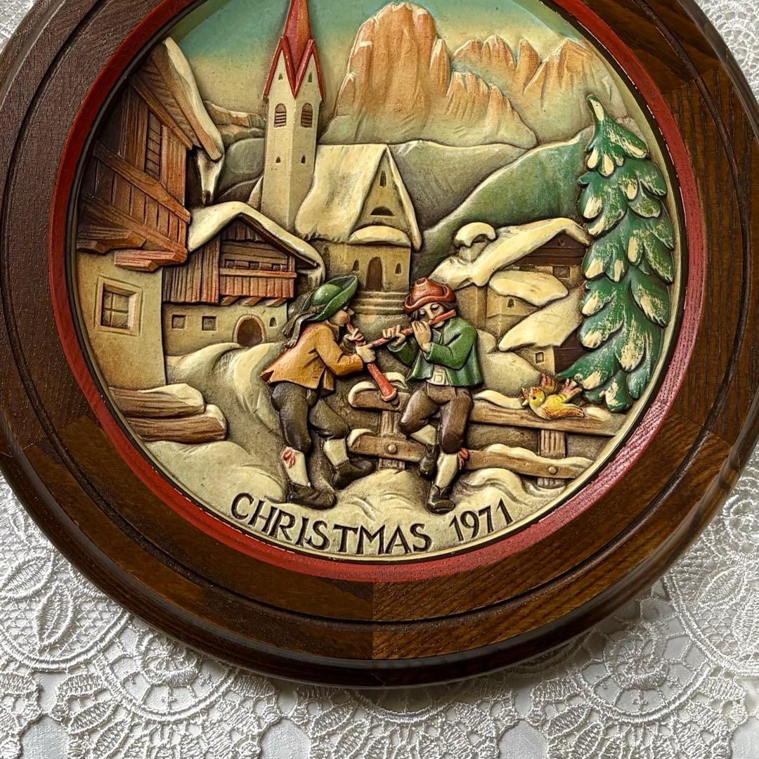 アンリ人形 ANRI 壁掛け　1971年　大判【クリスマスプレート】