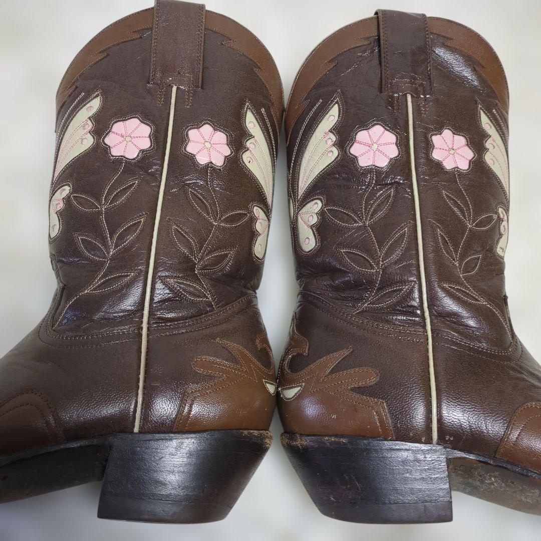Montana バタフライ ウエスタンブーツ 本革 羊革 メキシコ製　US6