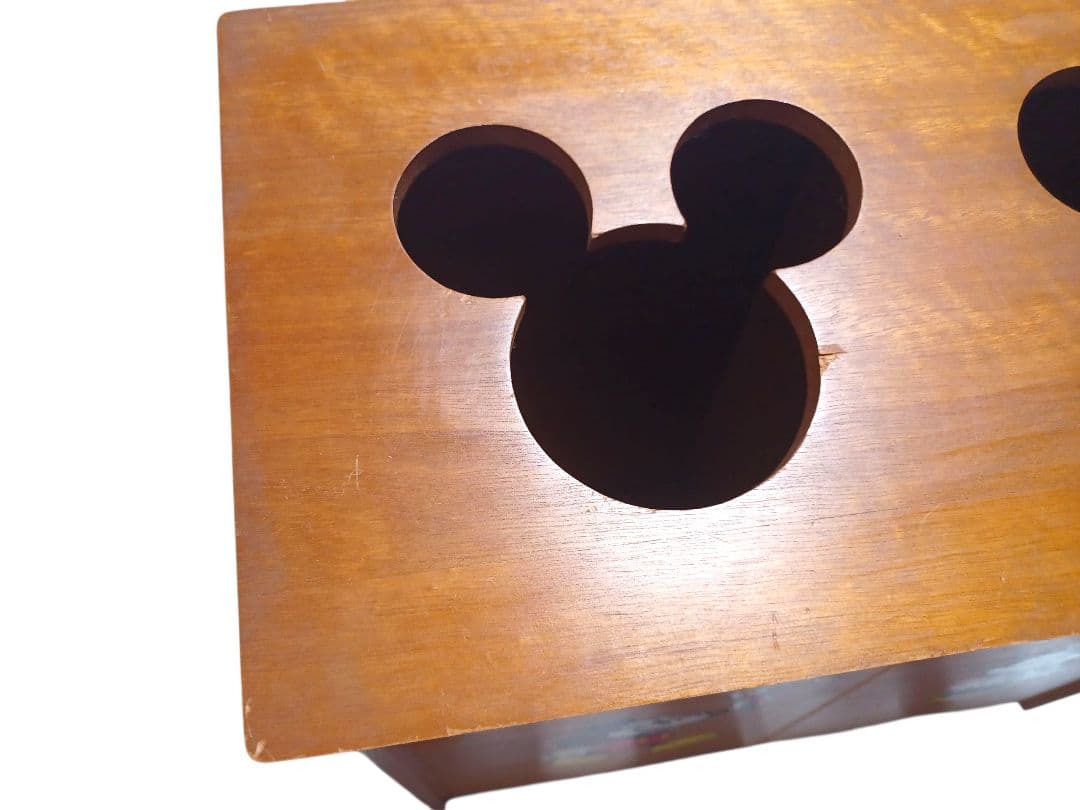昭和レトロ ディズニー ミッキーマウス ゴミ箱 木製