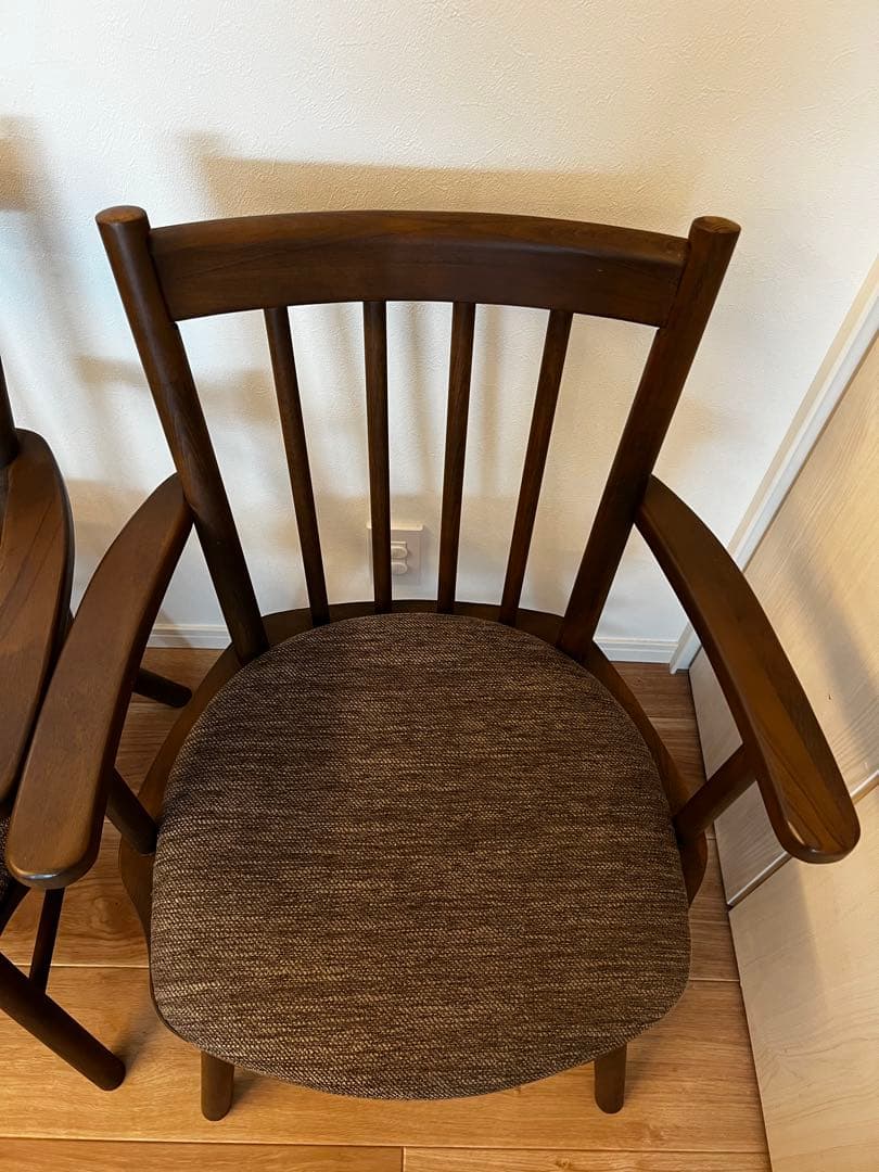 【手渡し限定（愛知県）】ダイニングチェア 2脚セット ダークブラウン