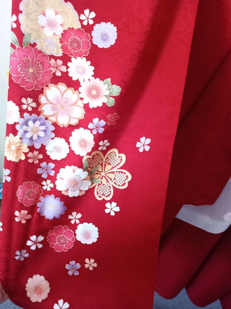 ★れもんざめ様★【京都きもの友禅】振袖赤＋着物帯