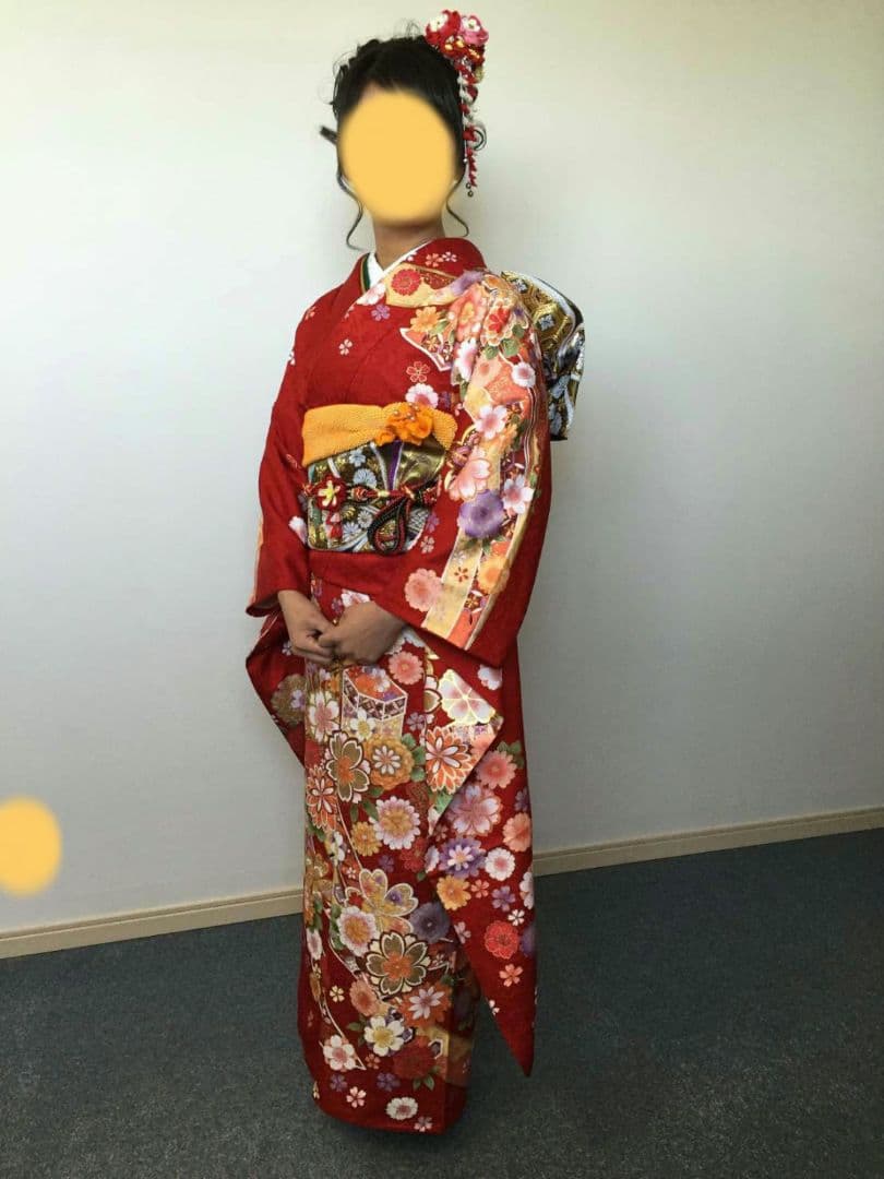 ★れもんざめ様★【京都きもの友禅】振袖赤＋着物帯