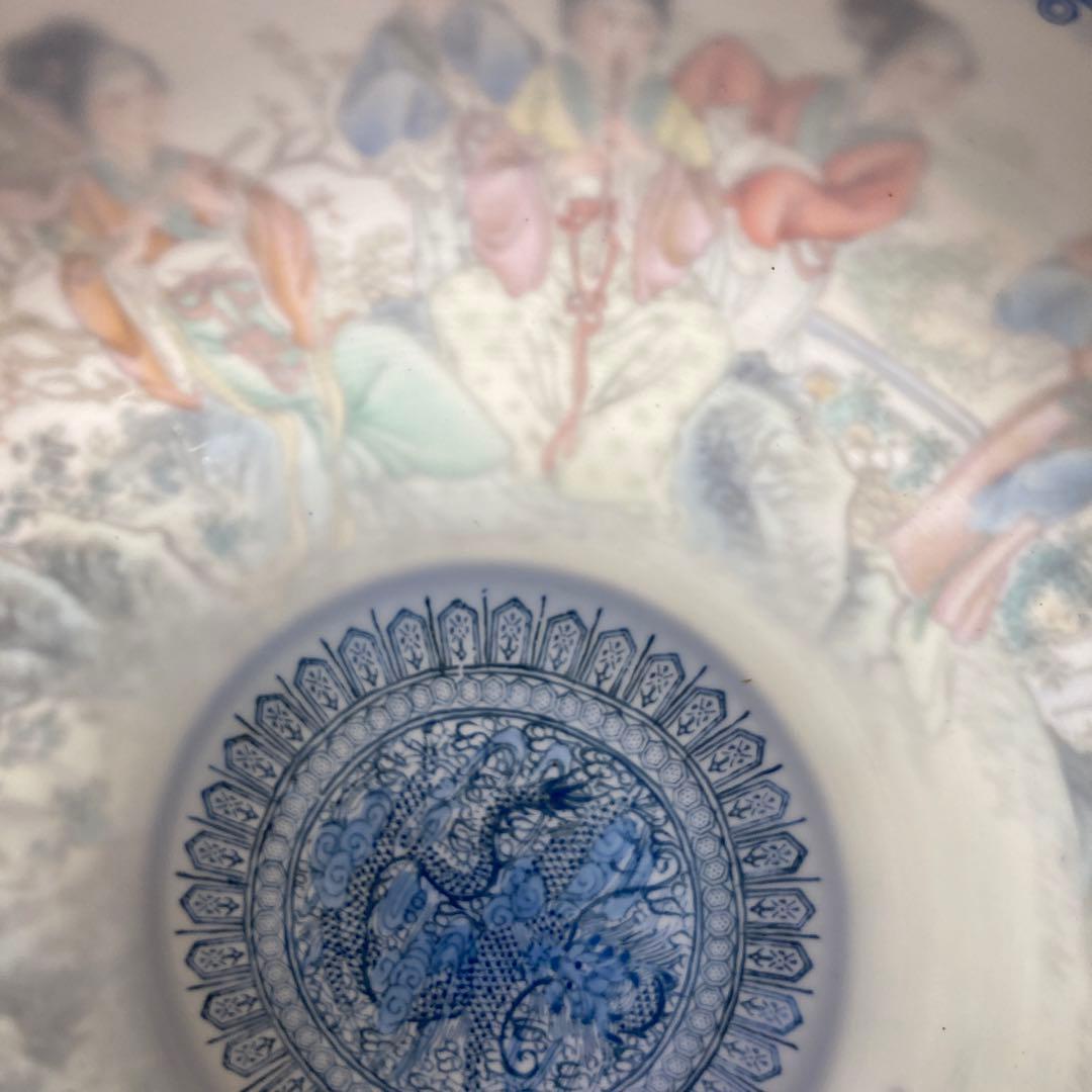 【景徳鎮製】景徳鎮の伝統　中国の名窯　乾隆年製　錦宮廷女官図　極薄胎　大鉢
