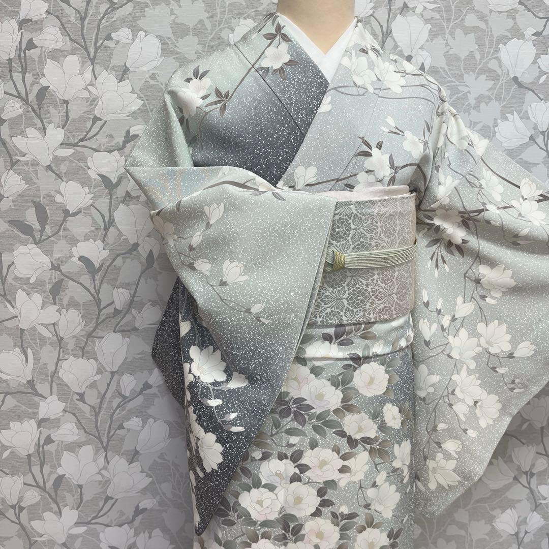 正絹 訪問着 椿桜木蓮 伊と幸 長襦袢おまけ