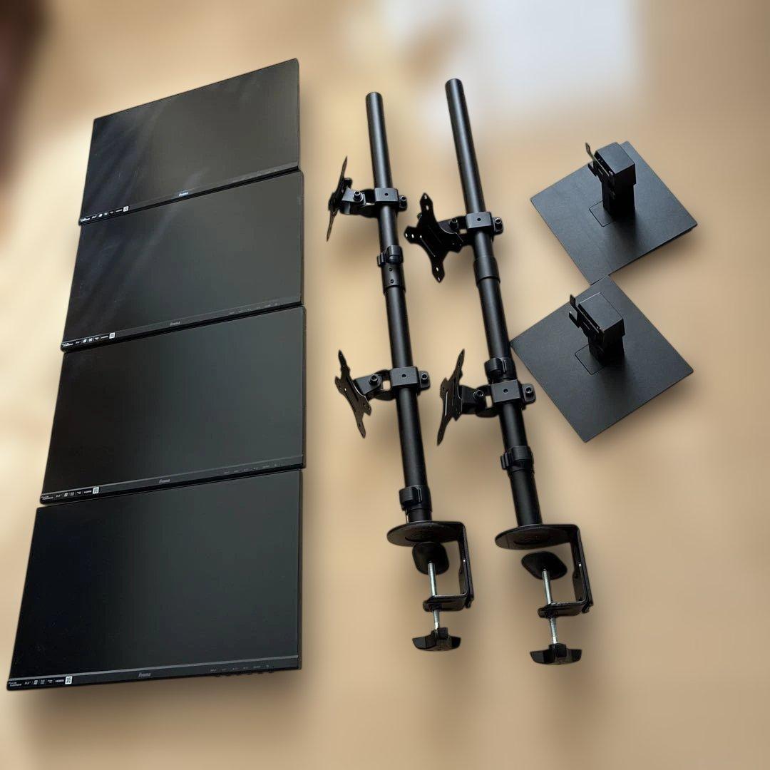 iiyamaモニター21.5インチX4枚とモニターアーム2個　特価