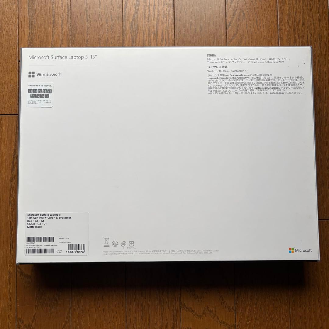 surface laptop5 15インチ