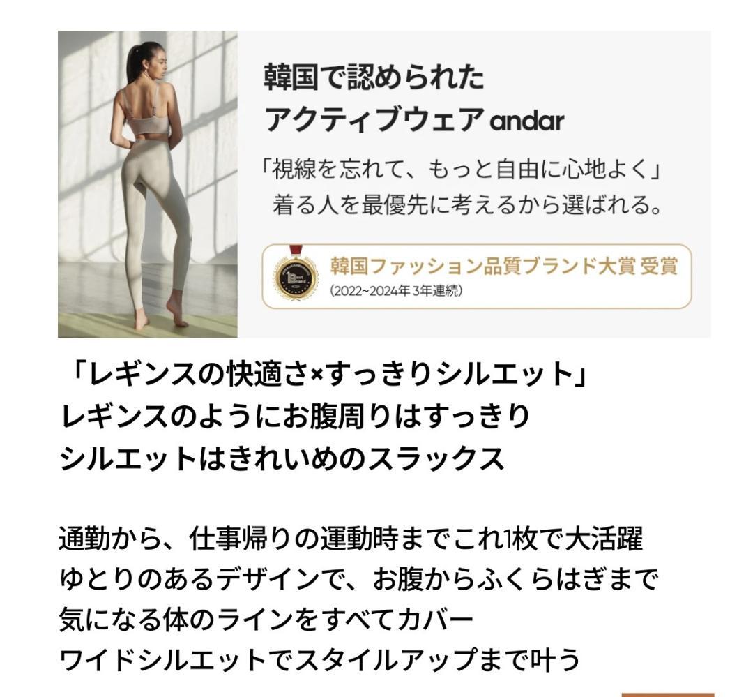 Andar Airwarm 裏起毛マキシワイドレギンス 　Lサイズ　ロング丈