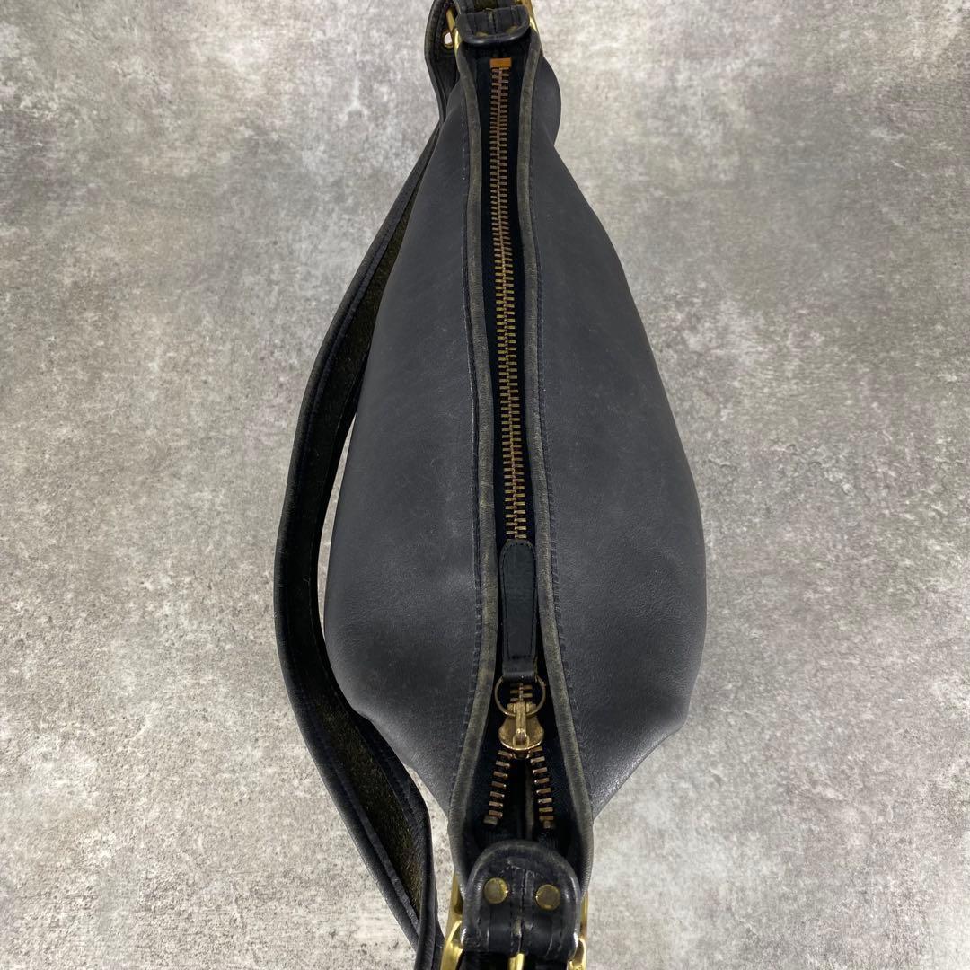 オールドコーチ レザー ショルダーバッグ バケツ型 ブラック 9085