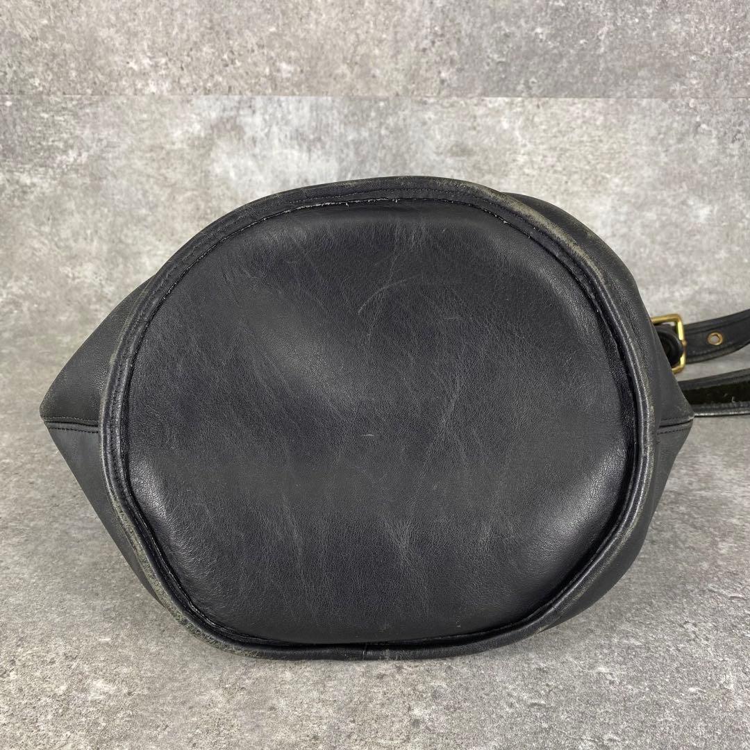 オールドコーチ レザー ショルダーバッグ バケツ型 ブラック 9085