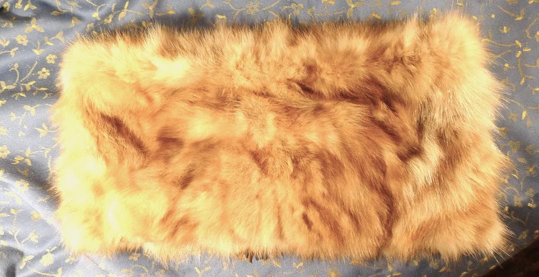 【RACHELdePARIS】ゴールデンセーブルレザーストリングス付スヌード美品